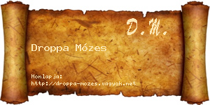 Droppa Mózes névjegykártya
